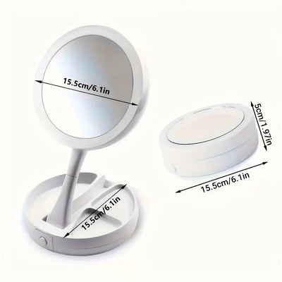 Foldable LED Vanity Mirror