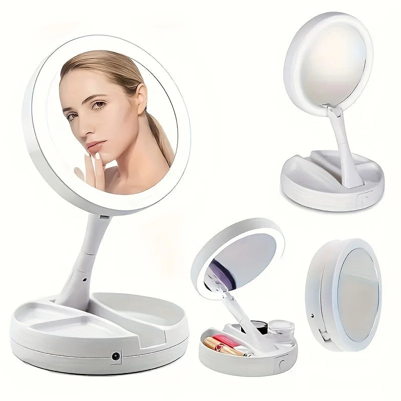 Foldable LED Vanity Mirror